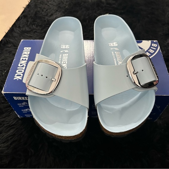 BIRKENSTOCK Madrid Big buckle blue leather sandals slippers slides shoes eur 40 - Picture 7 of 8